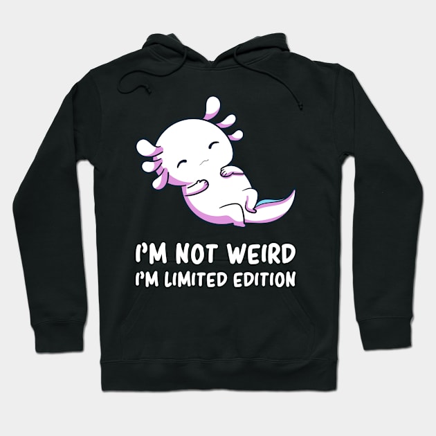Cute Mexican Walking Fish Quirky Kawaii Axolotl Humor Hoodie by Graphic Monster